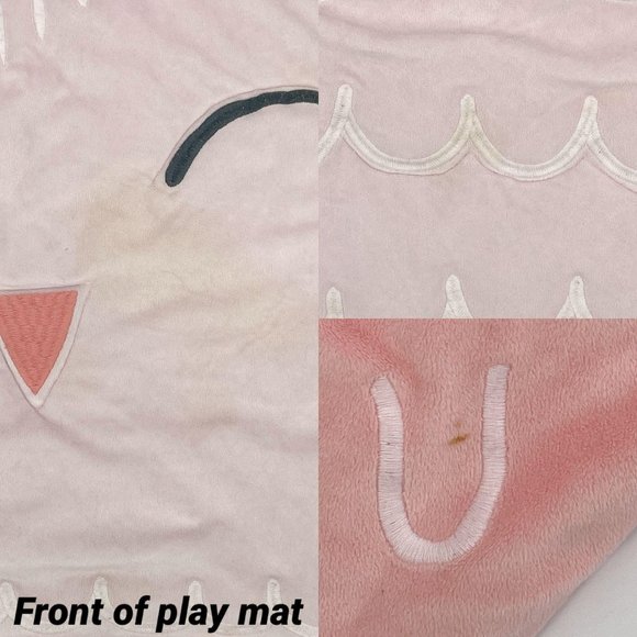 SOLD Cloud Island Baby Pink Plush Owl Play Mat - Picture 4 of 5